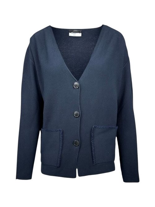 cardigan donna con impunture blu A rovescio | W9012/151589